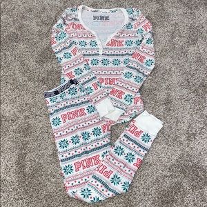 PINK Christmas PJ set